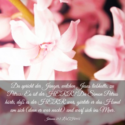 Picture 03 - Johannes 21:7 LUTH1912 - Da spricht der Jünger, welchen Jesus liebhatte, - Bible Verse Picture