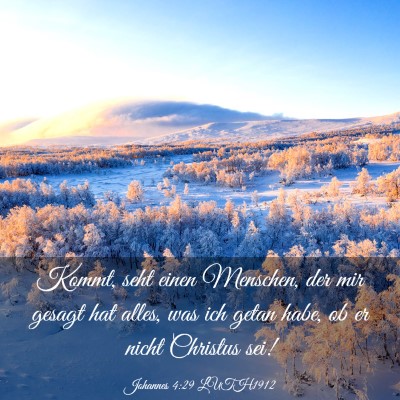 Picture 03 - Johannes 4:29 LUTH1912 - Kommt, seht einen Menschen, der mir gesagt hat - Bible Verse Picture