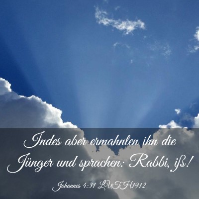 Picture 03 - Johannes 4:31 LUTH1912 - Indes aber ermahnten ihn die Jünger und - Bible Verse Picture
