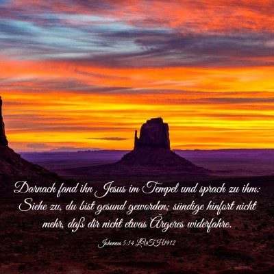 Picture 03 - Johannes 5:14 LUTH1912 - Darnach fand ihn Jesus im Tempel und sprach zu - Bible Verse Picture