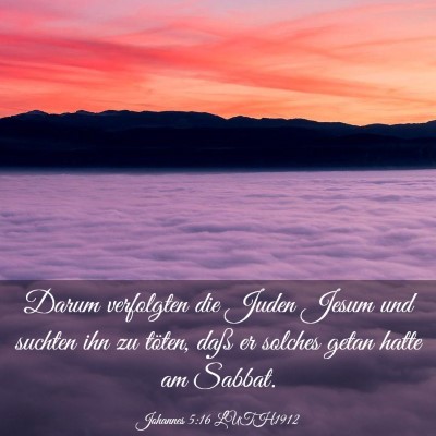 Picture 03 - Johannes 5:16 LUTH1912 - Darum verfolgten die Juden Jesum und suchten ihn - Bible Verse Picture