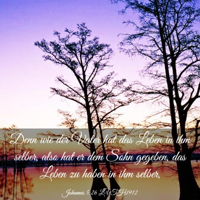 Picture 03 - Johannes 5:26 LUTH1912 - Denn wie der Vater hat das Leben in ihm selber, - Bible Verse Picture