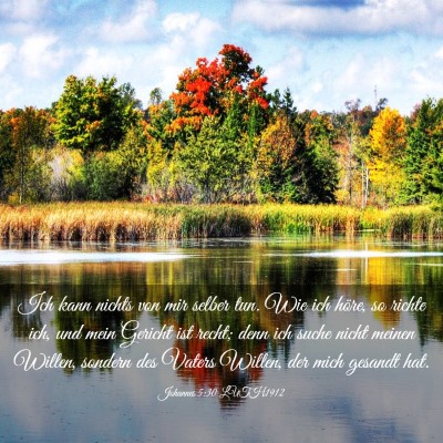 Picture 03 - Johannes 5:30 LUTH1912 - Ich kann nichts von mir selber tun. Wie ich - Bible Verse Picture