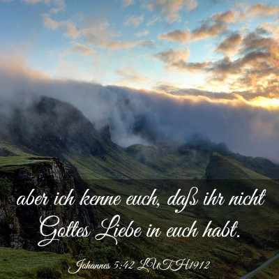 Picture 03 - Johannes 5:42 LUTH1912 - aber ich kenne euch, daß ihr nicht Gottes Liebe - Bible Verse Picture