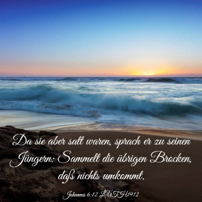 Picture 03 - Johannes 6:12 LUTH1912 - Da sie aber satt waren, sprach er zu seinen - Bible Verse Picture