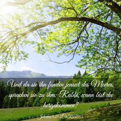 Picture 03 - Johannes 6:25 LUTH1912 - Und da sie ihn fanden jenseit des Meeres, - Bible Verse Picture