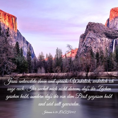 Picture 03 - Johannes 6:26 LUTH1912 - Jesus antwortete ihnen und sprach: Wahrlich, - Bible Verse Picture