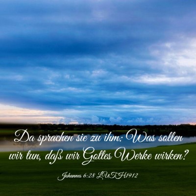Picture 03 - Johannes 6:28 LUTH1912 - Da sprachen sie zu ihm: Was sollen wir tun, daß - Bible Verse Picture
