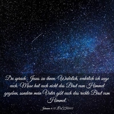 Picture 03 - Johannes 6:32 LUTH1912 - Da sprach Jesus zu ihnen: Wahrlich, wahrlich ich - Bible Verse Picture