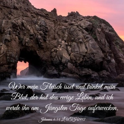 Picture 03 - Johannes 6:54 LUTH1912 - Wer mein Fleisch isset und trinket mein Blut, der - Bible Verse Picture