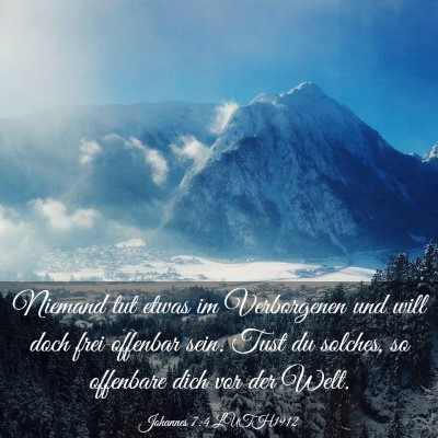 Picture 03 - Johannes 7:4 LUTH1912 - Niemand tut etwas im Verborgenen und will doch - Bible Verse Picture