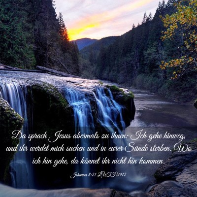 Picture 03 - Johannes 8:21 LUTH1912 - Da sprach Jesus abermals zu ihnen: Ich gehe - Bible Verse Picture