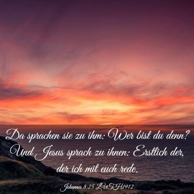 Picture 03 - Johannes 8:25 LUTH1912 - Da sprachen sie zu ihm: Wer bist du denn? Und - Bible Verse Picture