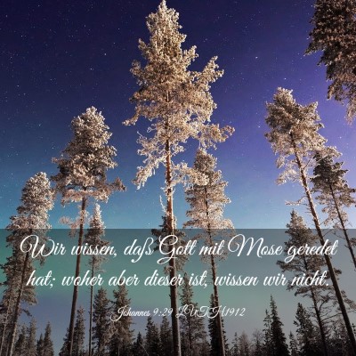 Picture 03 - Johannes 9:29 LUTH1912 - Wir wissen, daß Gott mit Mose geredet hat; woher - Bible Verse Picture