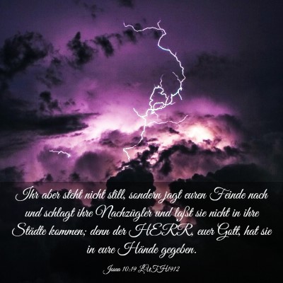 Picture 03 - Josua 10:19 LUTH1912 - Ihr aber steht nicht still, sondern jagt euren - Bible Verse Picture