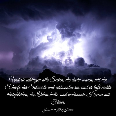 Picture 03 - Josua 11:11 LUTH1912 - Und sie schlugen alle Seelen, die darin waren, - Bible Verse Picture