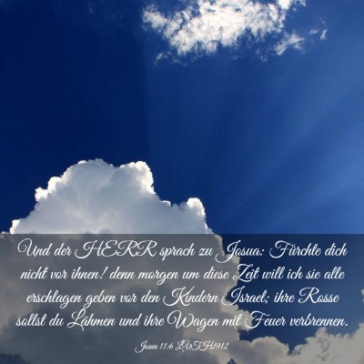 Picture 03 - Josua 11:6 LUTH1912 - Und der HERR sprach zu Josua: Fürchte dich nicht - Bible Verse Picture