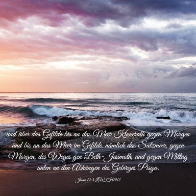 Picture 03 - Josua 12:3 LUTH1912 - und über das Gefilde bis an das Meer Kinneroth - Bible Verse Picture