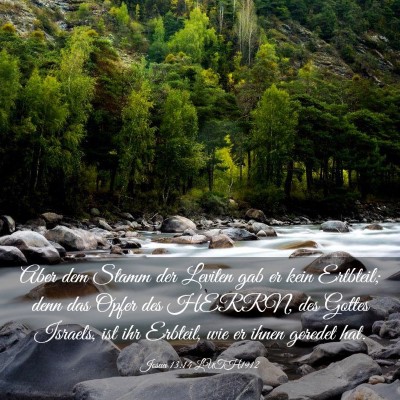 Picture 03 - Josua 13:14 LUTH1912 - Aber dem Stamm der Leviten gab er kein Ertbteil; - Bible Verse Picture