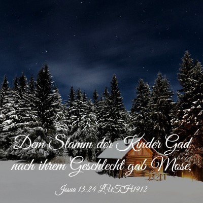 Picture 03 - Josua 13:24 LUTH1912 - Dem Stamm der Kinder Gad nach ihrem Geschlecht - Bible Verse Picture