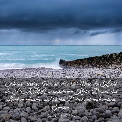 Picture 03 - Josua 14:7 LUTH1912 - Ich war vierzig Jahre alt, da mich Mose, der - Bible Verse Picture