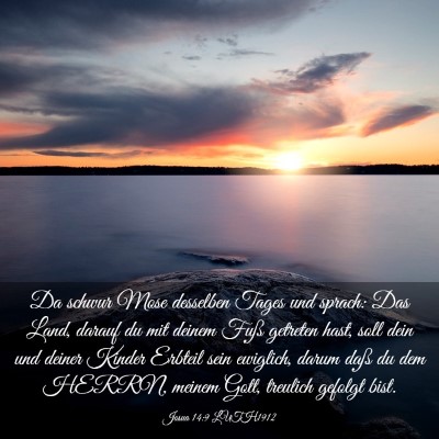 Picture 03 - Josua 14:9 LUTH1912 - Da schwur Mose desselben Tages und sprach: Das - Bible Verse Picture