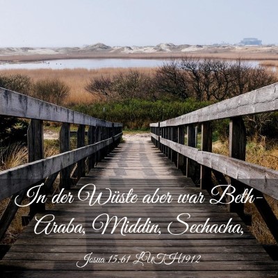 Picture 03 - Josua 15:61 LUTH1912 - In der Wüste aber war Beth-Araba, Middin, - Bible Verse Picture
