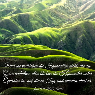 Picture 03 - Josua 16:10 LUTH1912 - Und sie vertrieben die Kanaaniter nicht, die zu - Bible Verse Picture