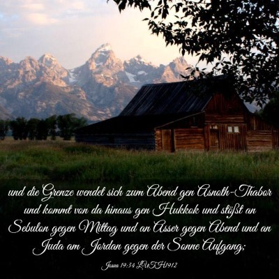 Picture 03 - Josua 19:34 LUTH1912 - und die Grenze wendet sich zum Abend gen - Bible Verse Picture