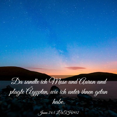 Picture 03 - Josua 24:5 LUTH1912 - Da sandte ich Mose und Aaron und plagte Ägypten, - Bible Verse Picture