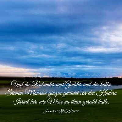 Picture 03 - Josua 4:12 LUTH1912 - Und die Rubeniter und Gaditer und der halbe Stamm - Bible Verse Picture