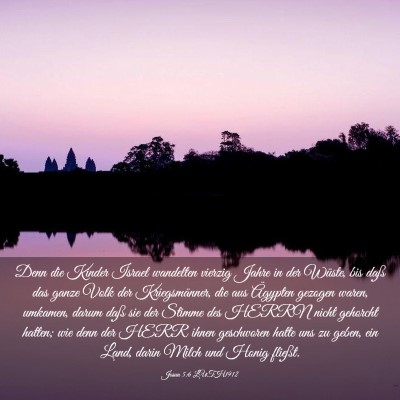 Picture 03 - Josua 5:6 LUTH1912 - Denn die Kinder Israel wandelten vierzig Jahre in - Bible Verse Picture