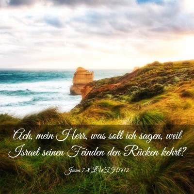 Picture 03 - Josua 7:8 LUTH1912 - Ach, mein Herr, was soll ich sagen, weil Israel - Bible Verse Picture