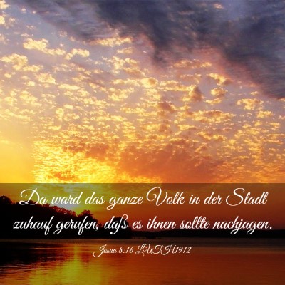 Picture 03 - Josua 8:16 LUTH1912 - Da ward das ganze Volk in der Stadt zuhauf - Bible Verse Picture
