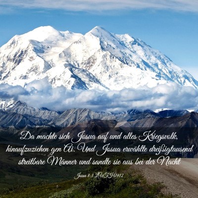 Picture 03 - Josua 8:3 LUTH1912 - Da machte sich Josua auf und alles Kriegsvolk, - Bible Verse Picture