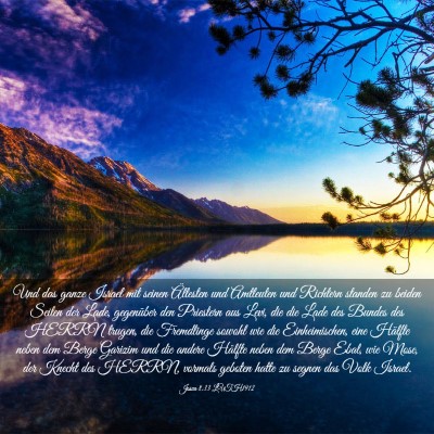 Picture 03 - Josua 8:33 LUTH1912 - Und das ganze Israel mit seinen Ältesten und - Bible Verse Picture