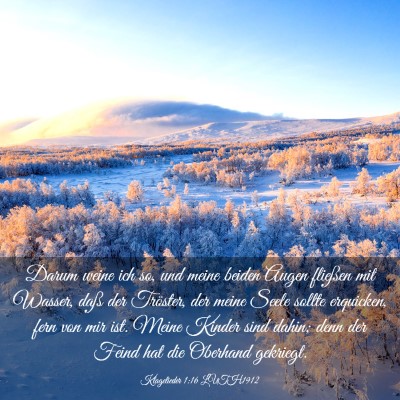 Picture 03 - Klagelieder 1:16 LUTH1912 - Darum weine ich so, und meine beiden Augen - Bible Verse Picture