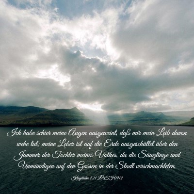 Picture 03 - Klagelieder 2:11 LUTH1912 - Ich habe schier meine Augen ausgeweint, daß mir - Bible Verse Picture
