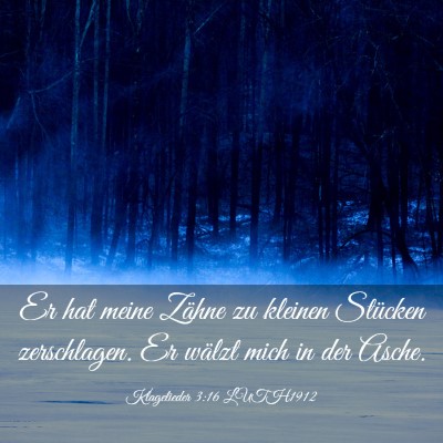 Picture 03 - Klagelieder 3:16 LUTH1912 - Er hat meine Zähne zu kleinen Stücken - Bible Verse Picture