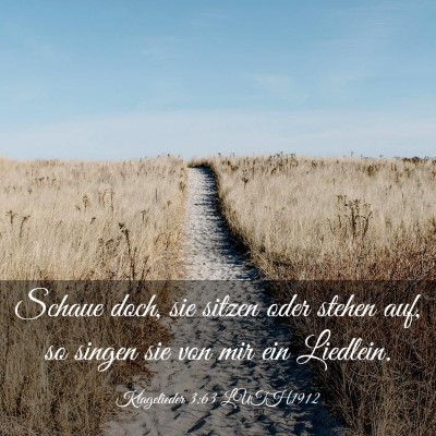 Picture 03 - Klagelieder 3:63 LUTH1912 - Schaue doch, sie sitzen oder stehen auf, so - Bible Verse Picture