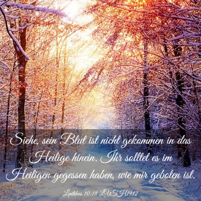 Picture 03 - Levitikus 10:18 LUTH1912 - Siehe, sein Blut ist nicht gekommen in das - Bible Verse Picture