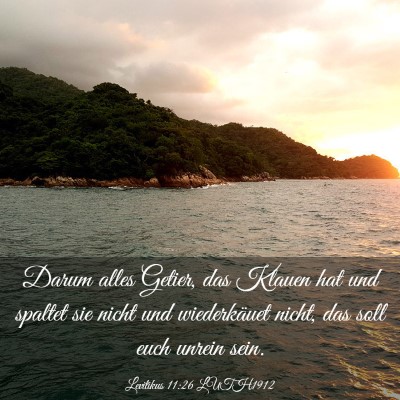 Picture 03 - Levitikus 11:26 LUTH1912 - Darum alles Getier, das Klauen hat und spaltet - Bible Verse Picture
