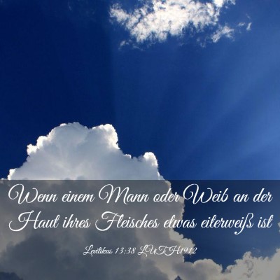 Picture 03 - Levitikus 13:38 LUTH1912 - Wenn einem Mann oder Weib an der Haut ihres - Bible Verse Picture