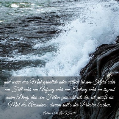 Picture 03 - Levitikus 13:49 LUTH1912 - und wenn das Mal grünlich oder rötlich ist am - Bible Verse Picture