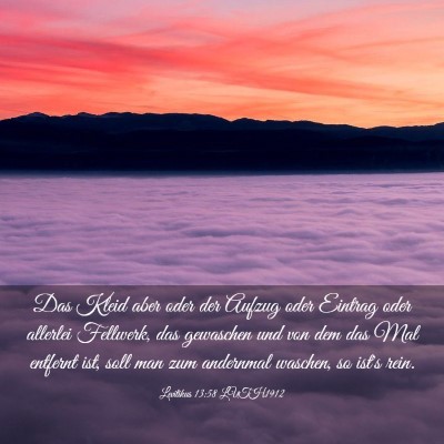 Picture 03 - Levitikus 13:58 LUTH1912 - Das Kleid aber oder der Aufzug oder Eintrag oder - Bible Verse Picture