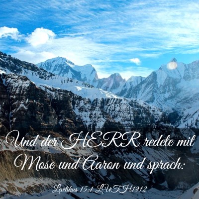 Picture 03 - Levitikus 15:1 LUTH1912 - Und der HERR redete mit Mose und Aaron und - Bible Verse Picture