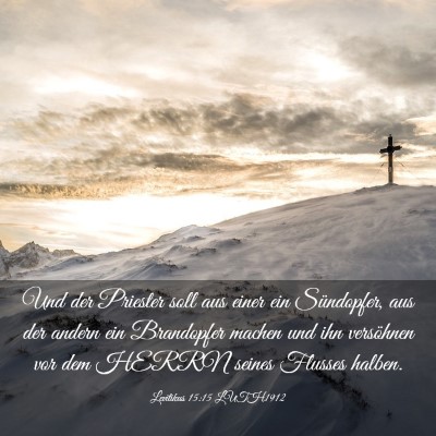 Picture 03 - Levitikus 15:15 LUTH1912 - Und der Priester soll aus einer ein Sündopfer, - Bible Verse Picture
