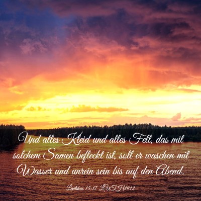 Picture 03 - Levitikus 15:17 LUTH1912 - Und alles Kleid und alles Fell, das mit solchem - Bible Verse Picture