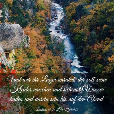 Picture 03 - Levitikus 15:21 LUTH1912 - Und wer ihr Lager anrührt, der soll seine - Bible Verse Picture