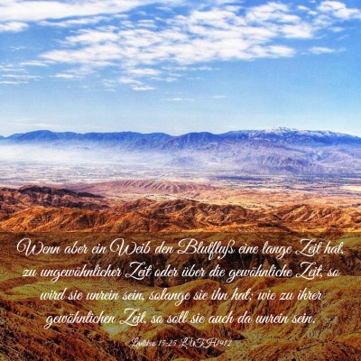 Picture 03 - Levitikus 15:25 LUTH1912 - Wenn aber ein Weib den Blutfluß eine lange Zeit - Bible Verse Picture